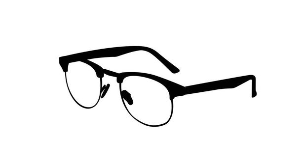 ベクトル分離された黒と白のメガネのイラスト - ベクター画像