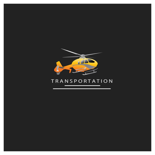 Логотип літака гелікоптера, транспортування, кольорова ілюстрація на чорному фоні, векторний дизайн
 - Вектор, зображення