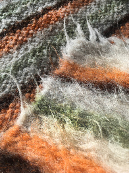 kleur textuur van schapenwol vezels, handgemaakte geweven producten - Foto, afbeelding