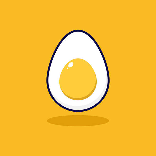 Huevo simple linda ilustración amarillo - Vector, Imagen