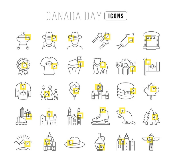 Canada Day. Collection of perfectly thin icons for web design, app, and the most modern projects. The kit of signs for category Holidays. - Vector, Imagen