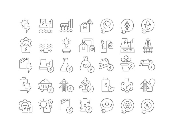 Energy Technology. Collection of perfectly thin icons for web design, app, and the most modern projects. The kit of signs for category Technology. - Vector, Image