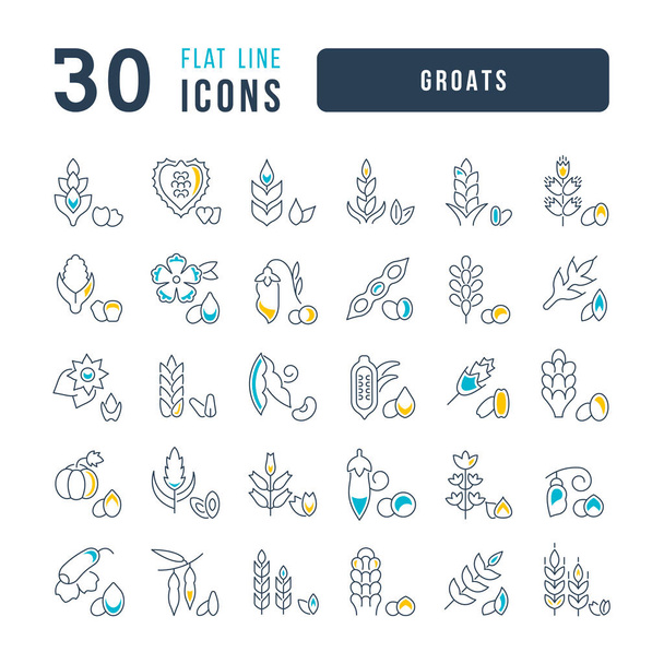 Groats. Collection of perfectly thin icons for web design, app, and the most modern projects. The kit of signs for category Food and Drink. - Vektör, Görsel