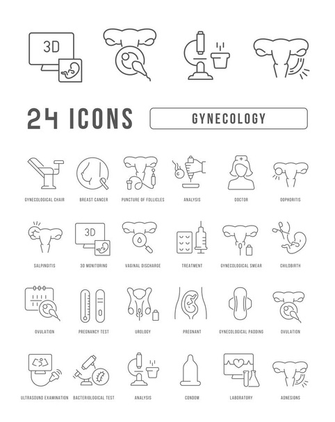 Gynecology. Collection of perfectly thin icons for web design, app, and the most modern projects. The kit of signs for category Medicine. - Vektör, Görsel