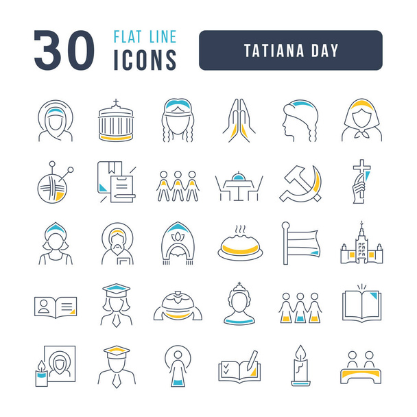 Tatiana Day. Collection of perfectly thin icons for web design, app, and the most modern projects. The kit of signs for category Holidays. - Vector, Imagen