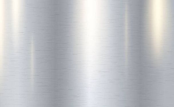 Textur-Panorama aus silbernem Metall mit Reflexion - Hintergrund - Vektor, Bild