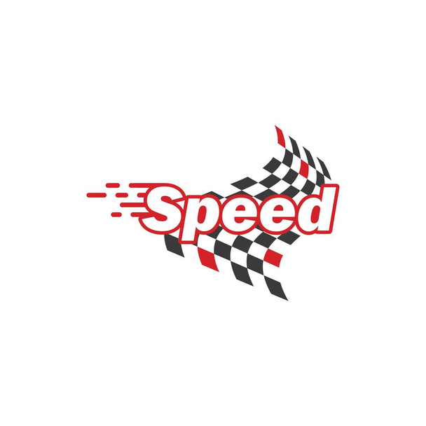 швидкісний гоночний прапор значок автомобільної ілюстрації Векторний шаблон
 - Вектор, зображення
