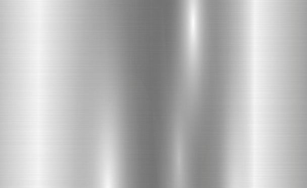 Textura panorama de metal plateado con reflexión - fondo - Vector, Imagen