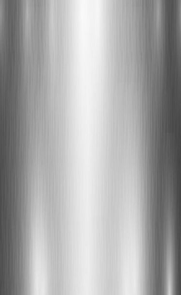 Panorama tekstury srebrnego metalu z odbiciem - tło - Wektor, obraz