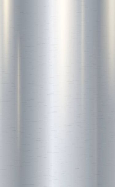 Textuur panorama van zilver metaal met reflectie - achtergrond - Vector, afbeelding