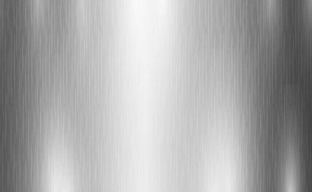 Texture panorama of silver metal with reflection - background - Vector, Image