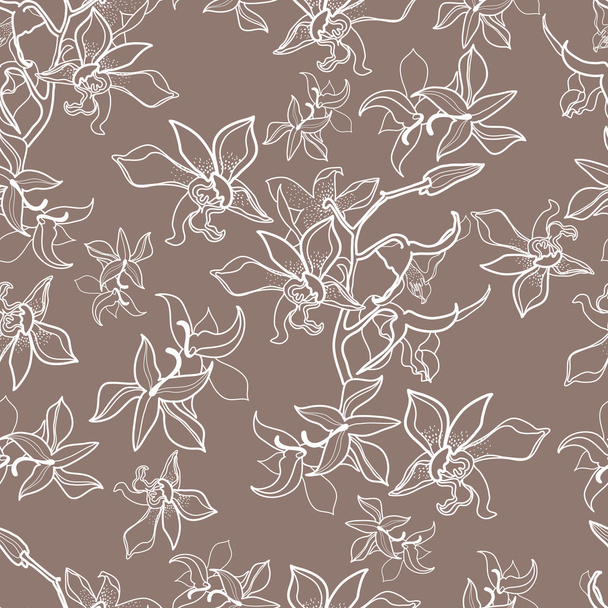 Pattern with orchid flowers - Vektor, Bild