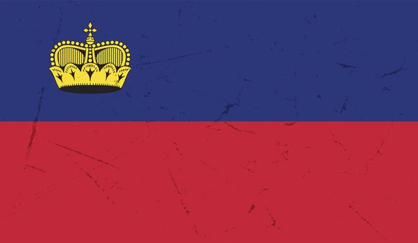 Liechtenstein grunge flag. Vector illustration. Grunge effect can be cleaned easily. - Vector, Image