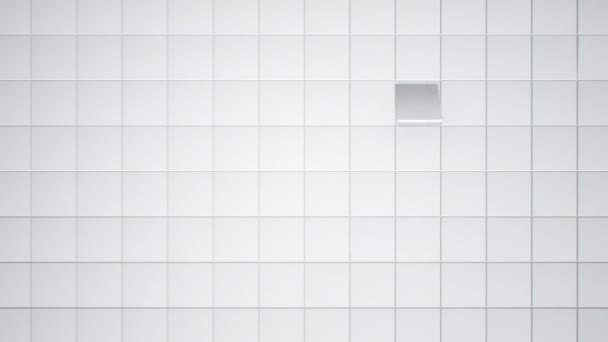Абстрактная современная трехмерная геометрическая белая квадратная стена Загрузка плитки экрана - 4K бесшовный цикл движения задний план анимация - Кадры, видео