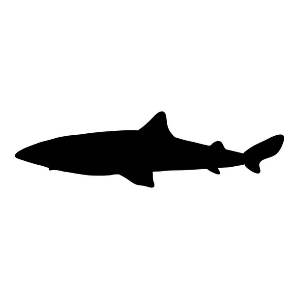 Vector Black Silhouette de Spiny Dogfish. Squalus Acanthias Ilustração. - Vetor, Imagem