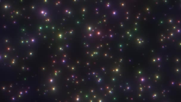 Kaunis Rainbow Glow Particle Star Vortex kierre pyörii avaruudessa 4K saumaton silmukka Motion Taustaanimaatio - Materiaali, video