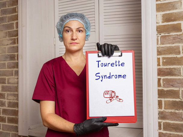 Tourette Sendromu ile ilgili tıbbi konsept. - Fotoğraf, Görsel