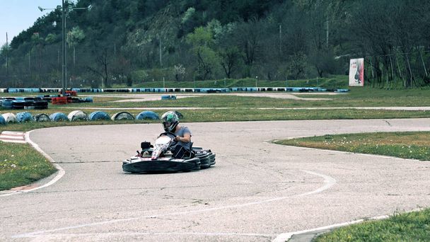Karting race on a race track - Foto, Imagen
