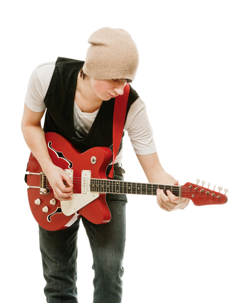Rocker with his guitar - Zdjęcie, obraz