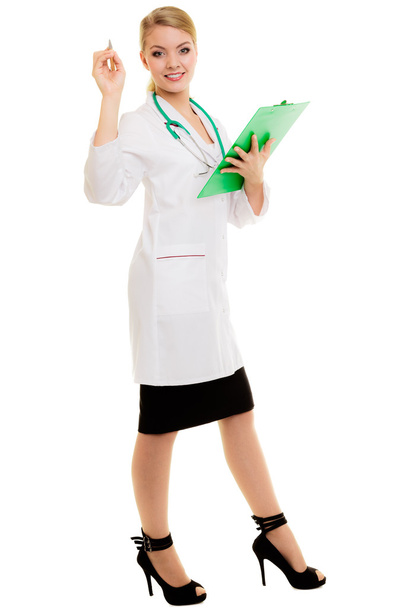 Woman doctor in lab coat with stethoscope. Medical - Fotó, kép