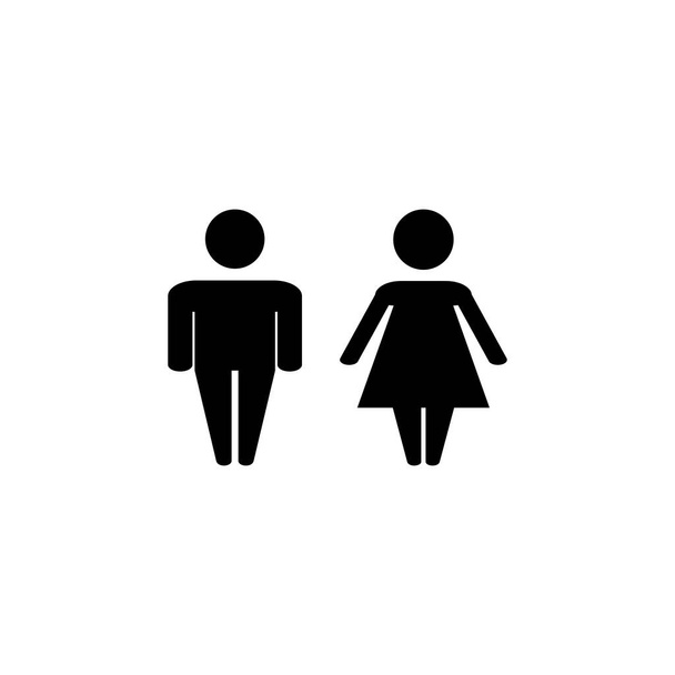 Hombre y mujer vector icono. simbo masculino y femenino - Vector, imagen
