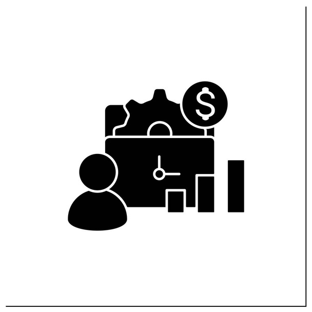Gestão do ícone de glifo de negócios - Vetor, Imagem