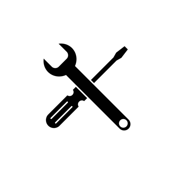 Repair tools icon vector. tool icon vector. setting icon vector. Wrench and screwdriver. support, Service - Vector, Image