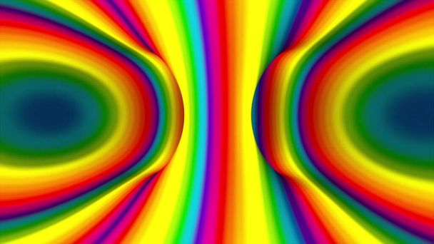 Forma espiral multicolor, generada por computadora. 3d renderizado abstracto arco iris hipnótico fondo animado. - Foto, Imagen