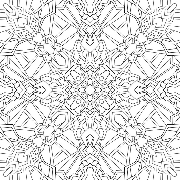 Doodle mandala з геометричним декором на білому тлі. Безшовний абстрактний візерунок. Підходить для розмальовки сторінок книг, шпалер, упаковки
. - Вектор, зображення