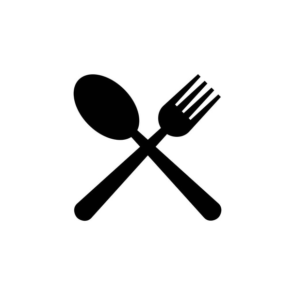 spoon and fork icon vector. spoon, fork and knife icon vector. restaurant icon - Vector, Image