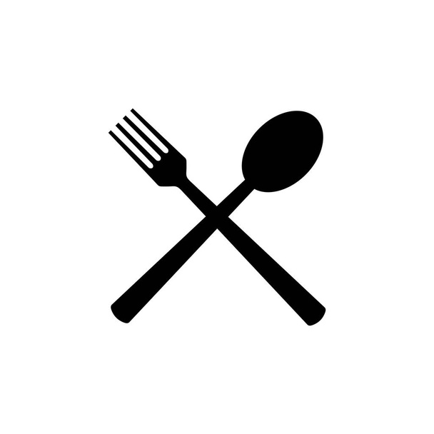 Löffel und Gabel Icon Vektor. Löffel, Gabel und Messer Symbolvektor. Restaurant-Ikone - Vektor, Bild