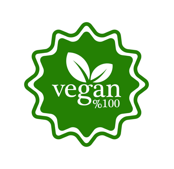 Veganes Symbol auf weißem Hintergrund - Vektor, Bild