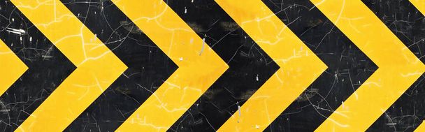 warning sign with black stripes on yellow background. - Photo, Image