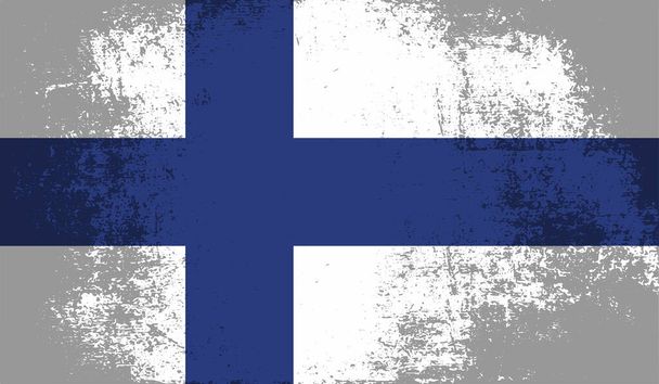 Vektor illusztráció Cool Grunge és problémás zászló Finnország - Vektor, kép