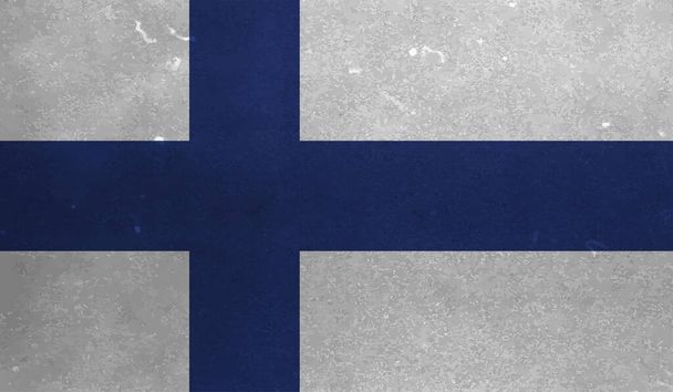 Векторна ілюстрація: холодний порив і нестерпний прапор Фінланду. - Вектор, зображення
