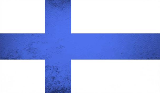 Ilustracja wektora Fajny grunge i zagrożona flaga Finlandii - Wektor, obraz
