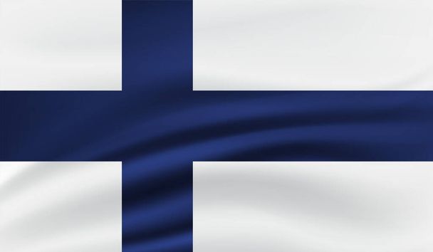 Vector Illustration Cool Grunge And Distressed Flag Of Finland - Vector, Image