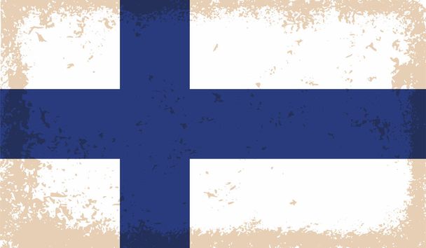 Vektor illusztráció Cool Grunge és problémás zászló Finnország - Vektor, kép