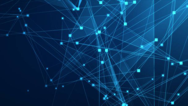 Абстрактна технологічна мережа синього багатокутника з технологічним фоном підключення. Абстрактні точки і лінії текстури фону. 3D візуалізація
. - Фото, зображення
