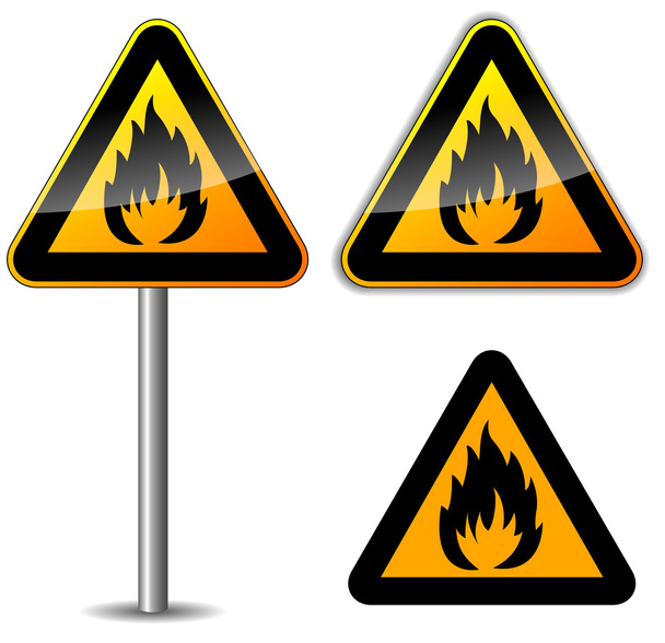 Vector flammable sign - Vector, Image