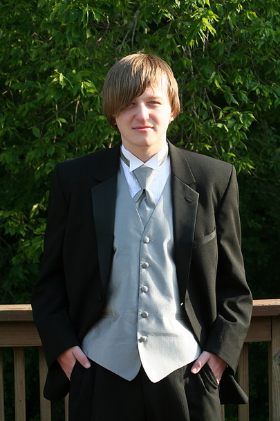 Tuxedo Teen Confident Portrait - Photo, Image