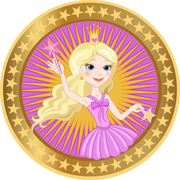 Ілюстрація принцеси і зірок - Вектор, зображення
