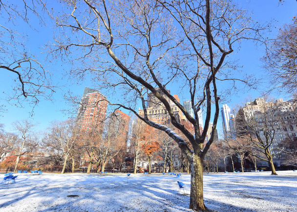 Battery Park in de winter, Lower Manhattan, New York City, Verenigde Staten - Foto, afbeelding
