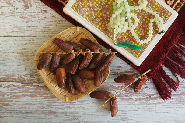 dates druits on the table. Ramadan fasting month concept. - Photo, Image