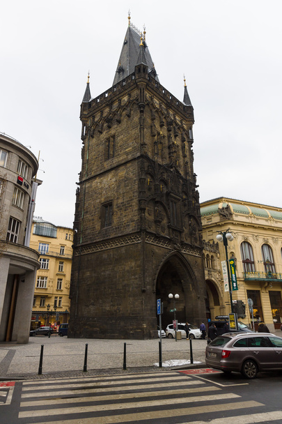Medieval tower in the Gothic style - Powder Tower. - Fotoğraf, Görsel