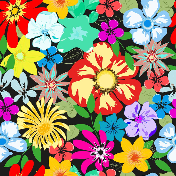 Fleur abstraite fond de motif sans couture - Vecteur, image