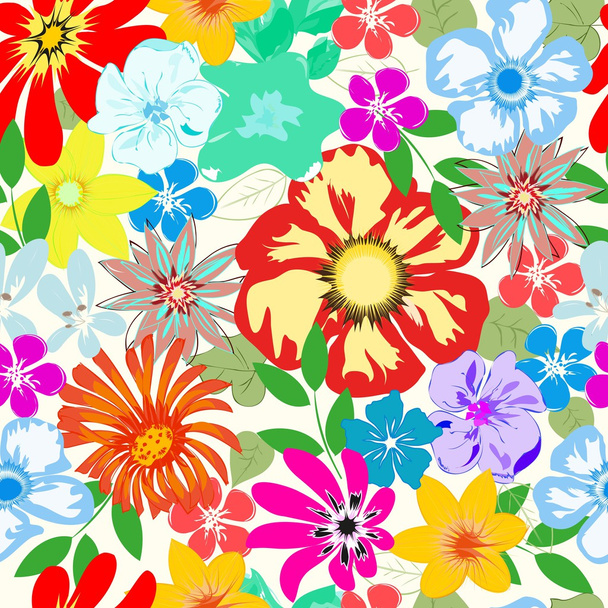 Abstract flower seamless pattern background - Vector, Image