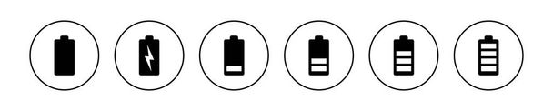 Icônes de batterie réglées. Icône vectorielle batterie - Vecteur, image