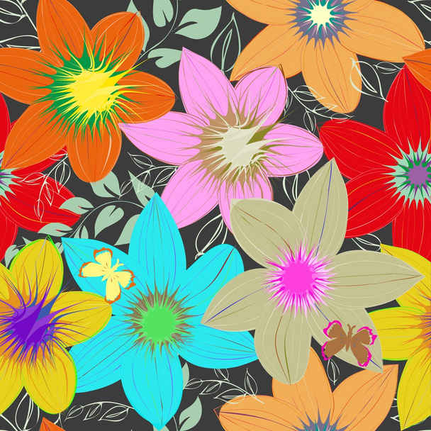 Abstract bloem naadloze patroon achtergrond - Vector, afbeelding