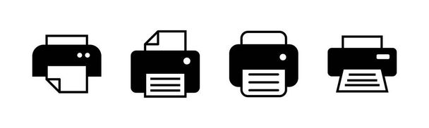 Conjunto de iconos de impresora. icono de impresión. Icono vector de fax. - Vector, Imagen